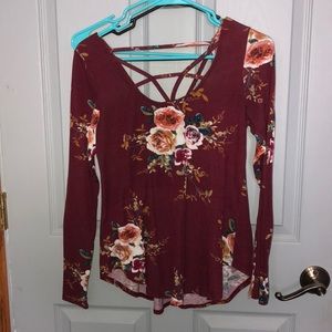 Women’s floral print long sleeve shirt